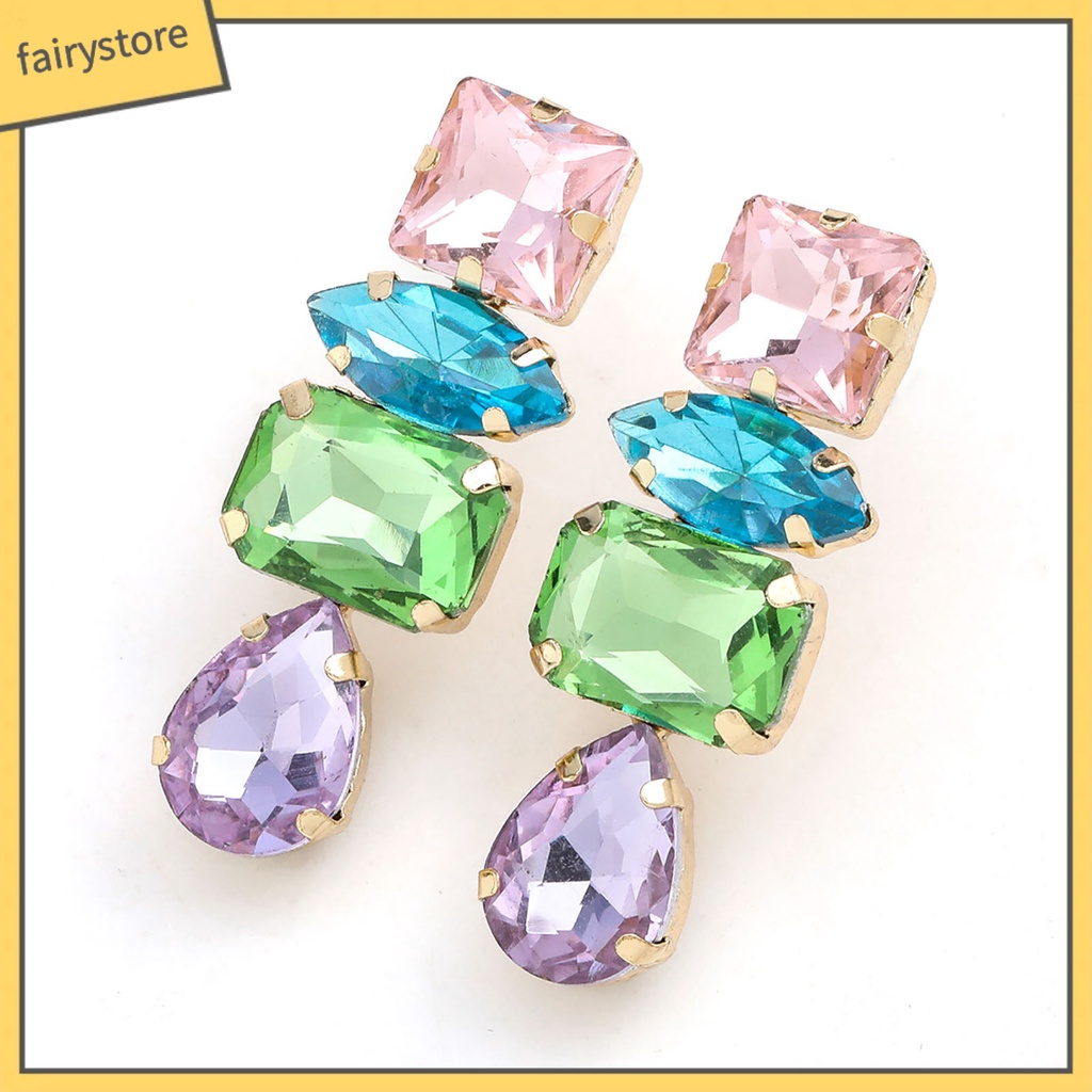 1 Đôi Bông Tai Hình Giọt Nước Đính Đá Lấp Lánh Dành Cho Nữ