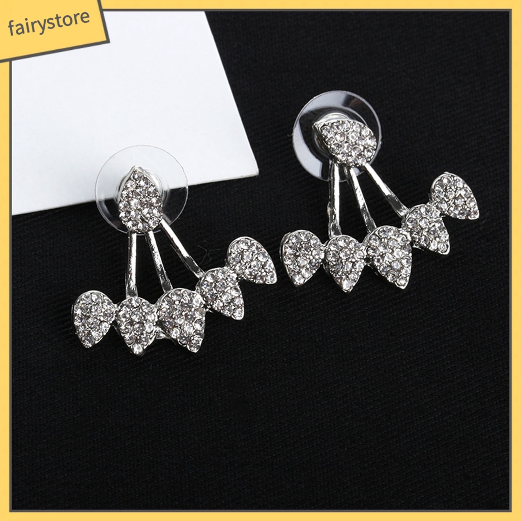 1 Đôi Bông Tai Hình Giọt Nước Đính Đá Thời Trang Dành Cho Nữ