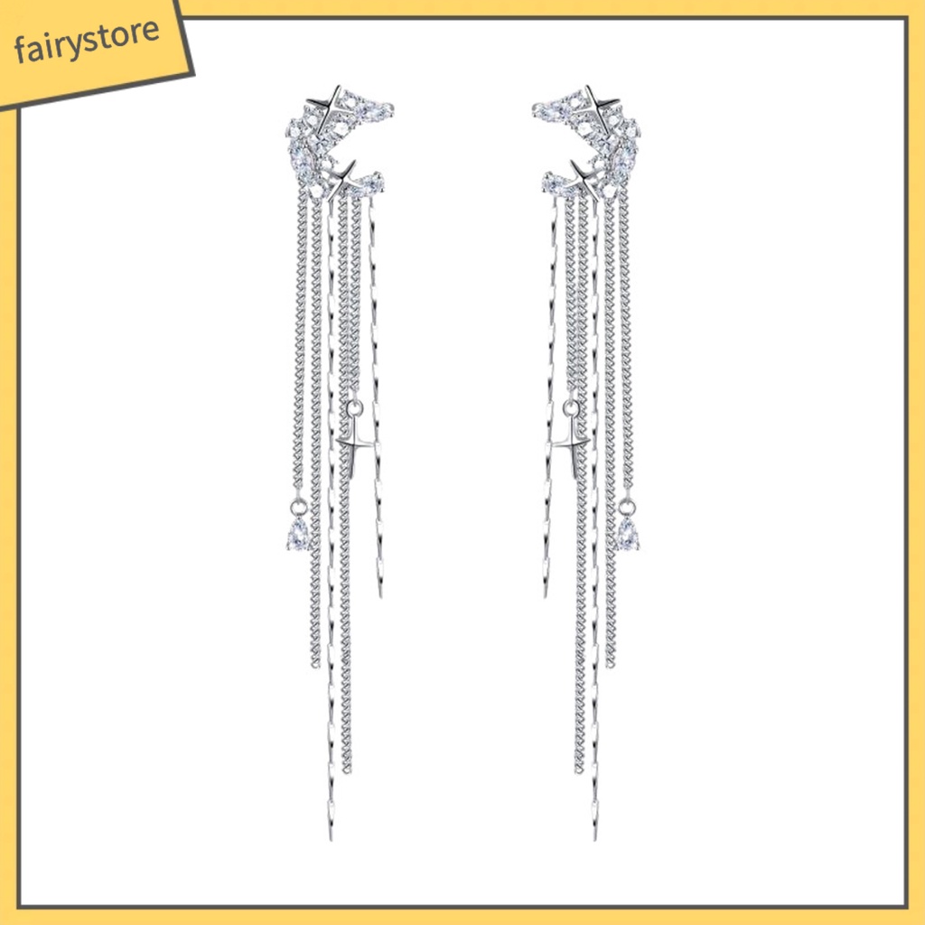 1 Cặp Khuyên Tai Dáng Dài Hình Học Đính Đá Zircon Sang Trọng Cho Nữ