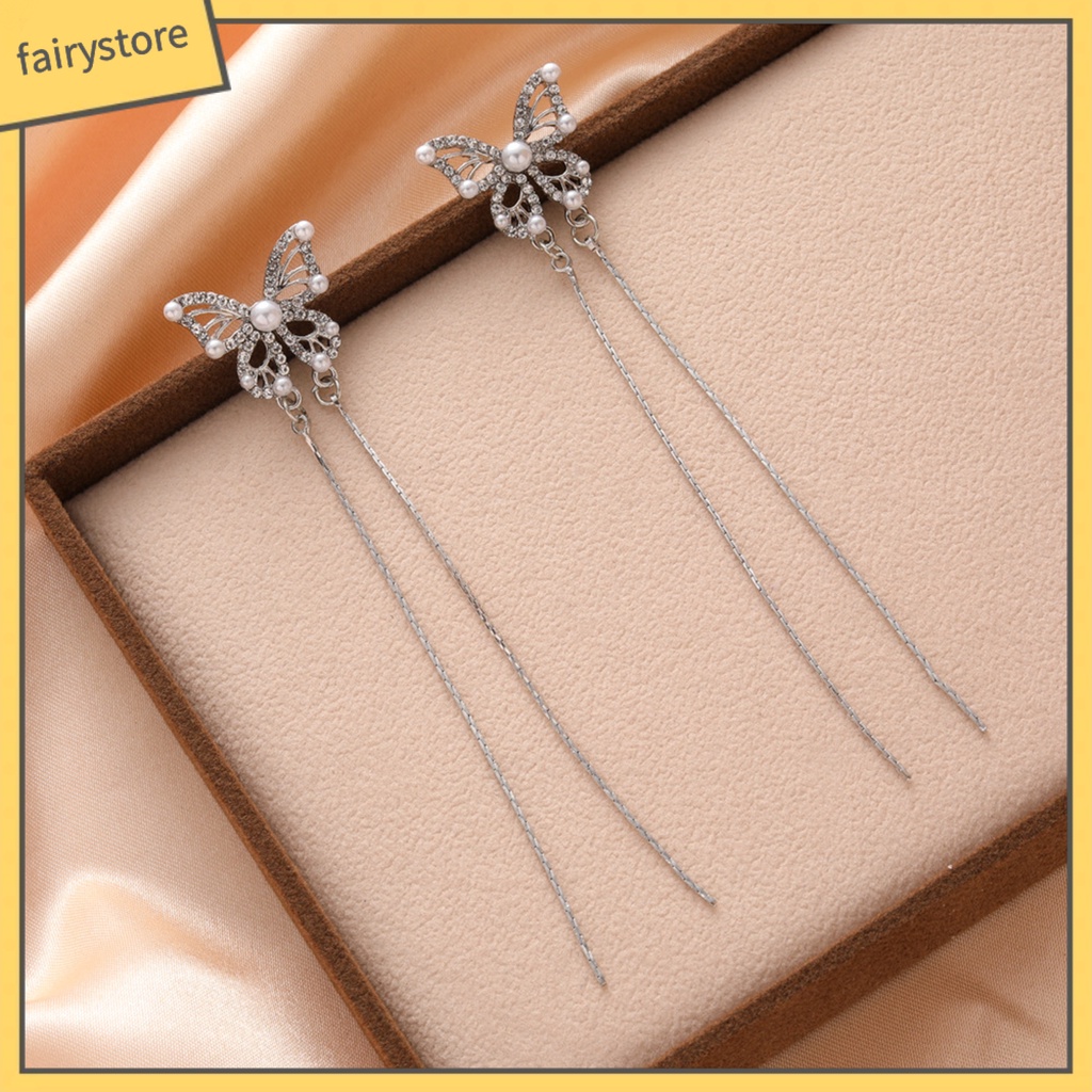 1 Đôi Bông Tai Hình Học Dáng Dài Đính Đá Thời Trang Sang Trọng