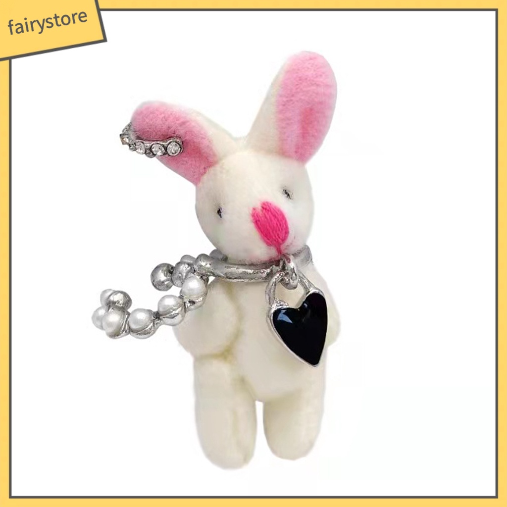 1 Chiếc Khuyên Tai Thỏ Trắng Handmade Bằng Lông Nhung Dễ Thương Bắt Mắt Thời Trang Cho Nữ