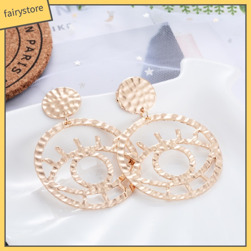 Bông Tai Hình Đôi Mắt Thiết Kế Đục Lỗ Thời Trang Cho Nữ