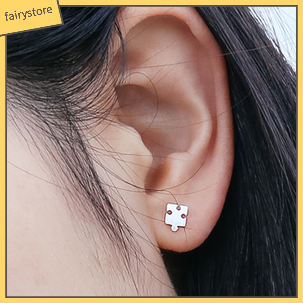 Bông Tai Hình Mảnh Ghép Hình Thời Trang Nữ