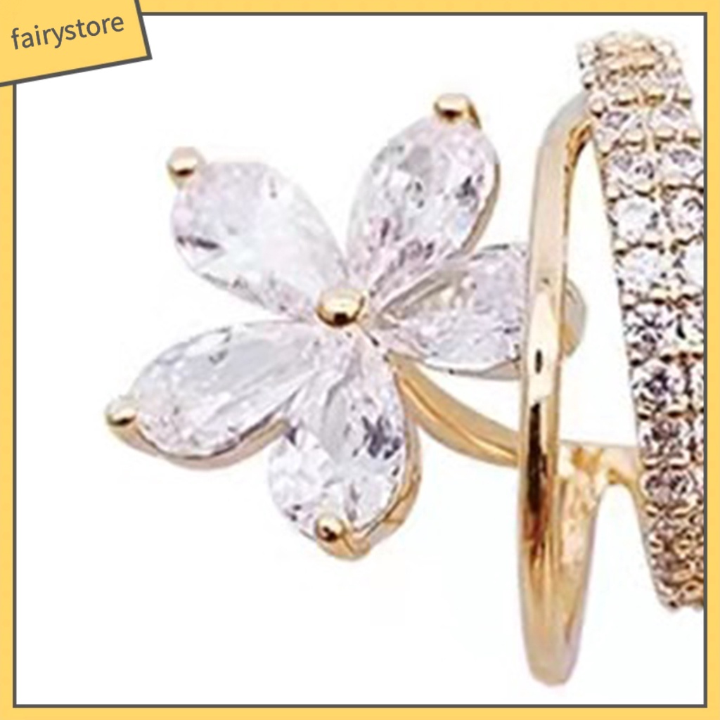 1 Đôi Bông Tai Hình Hoa Đính Đá Lấp Lánh Thời Trang Cao Cấp Dành Cho Nữ