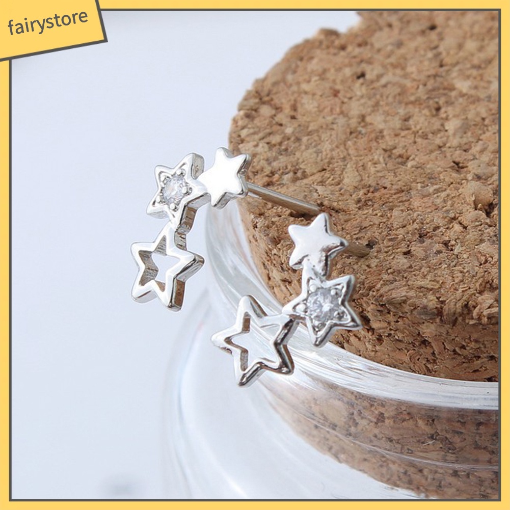 Bông Tai Hình Ngôi Sao Đính Đá Zircon Thời Trang Dành Cho Nữ