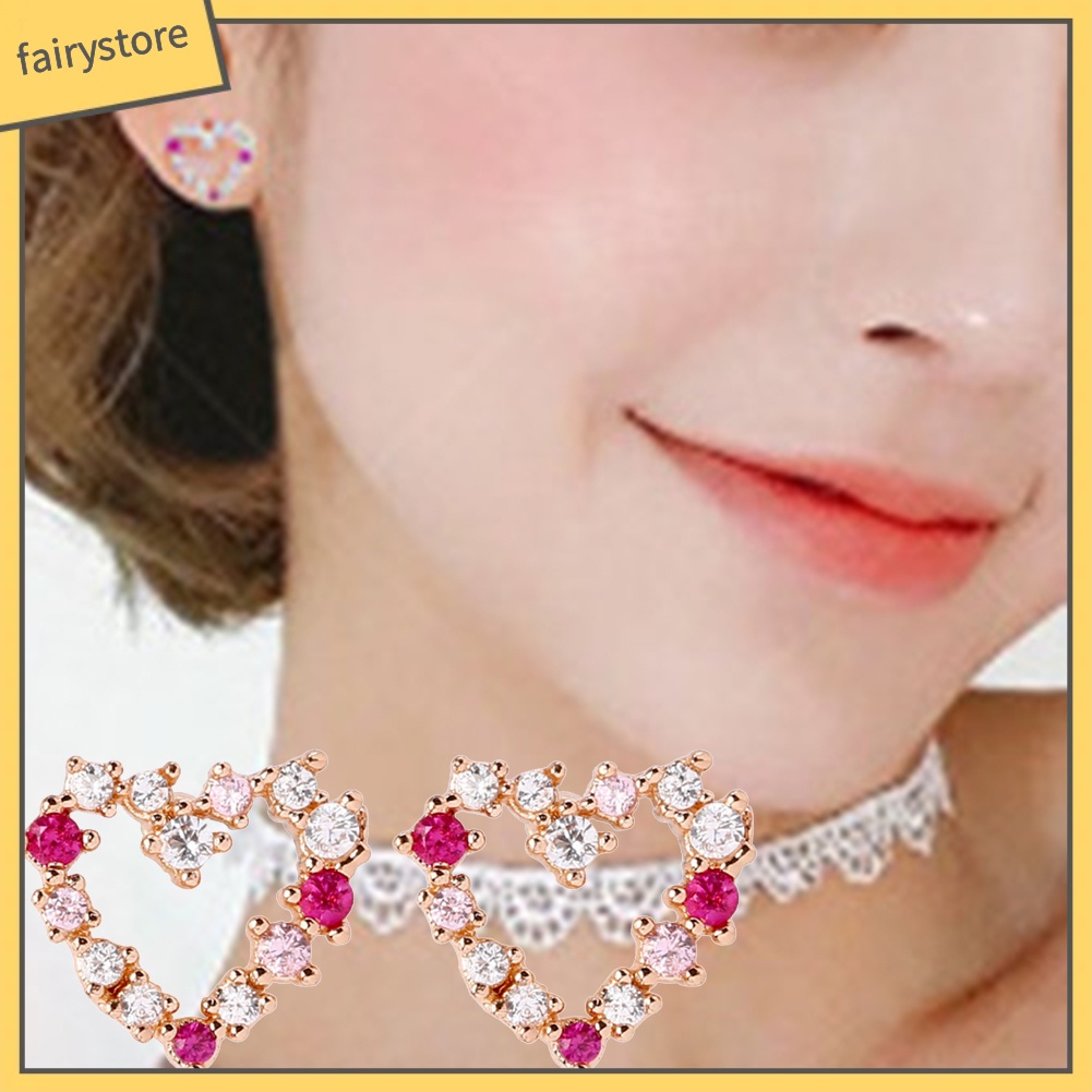 Bông Tai Hình Tròn / Trái Tim / Giọt Nước Đính Đá / Ngọc Trai Giả Thời Trang Cho Nữ