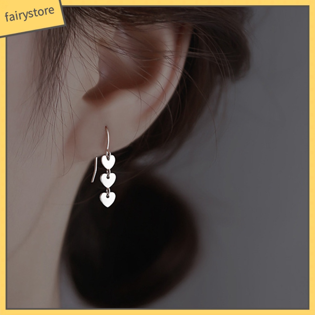 [FRO] Bông Tai Tua Rua Hình Trái Tim Dáng Dài Nhẹ Nhàng Dễ Phối Đồ