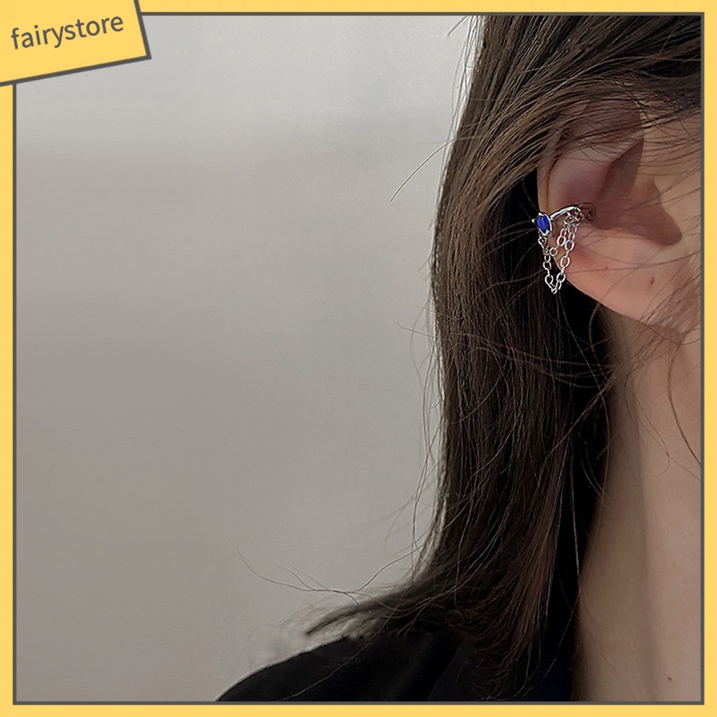 [FRO] 1 Bông Tai Dạng Kẹp Hình Học Ngôi Sao Đính Đá Zircon Phong Cách Hàn Quốc Cho Tiệc Cưới