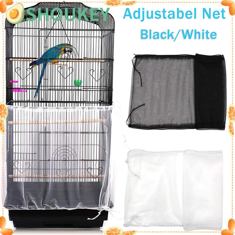Lồng Chim SHOUKEY Bọc Lưới Nylon Màu Trắng Đen