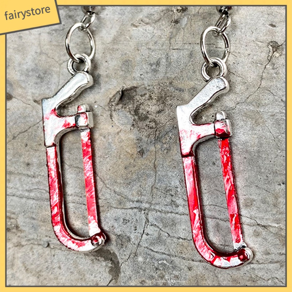 [FRO] 1 Đôi Bông Tai Lủng Lẳng Hình Cưa Máu Kinh Dị Cho Halloween