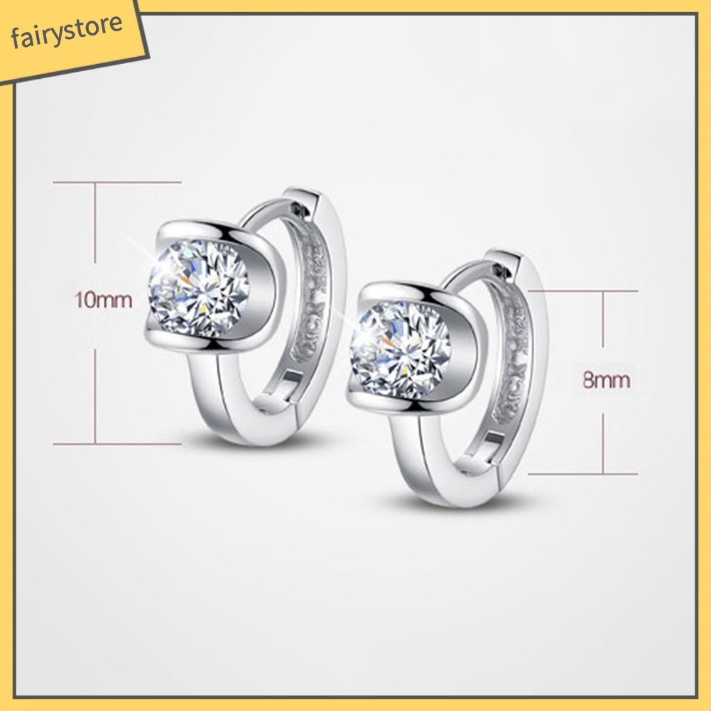 Bông Tai Tròn Đính Đá Thời Trang Dành Cho Nữ