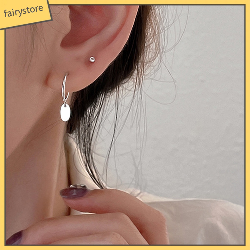 [FRO] 1 Đôi Bông Tai Dài Tua Rua Hình Đĩa Tròn Sáng Bóng Quyến Rũ Phù Hợp Với Tất Cả Các Loại Trang Trí