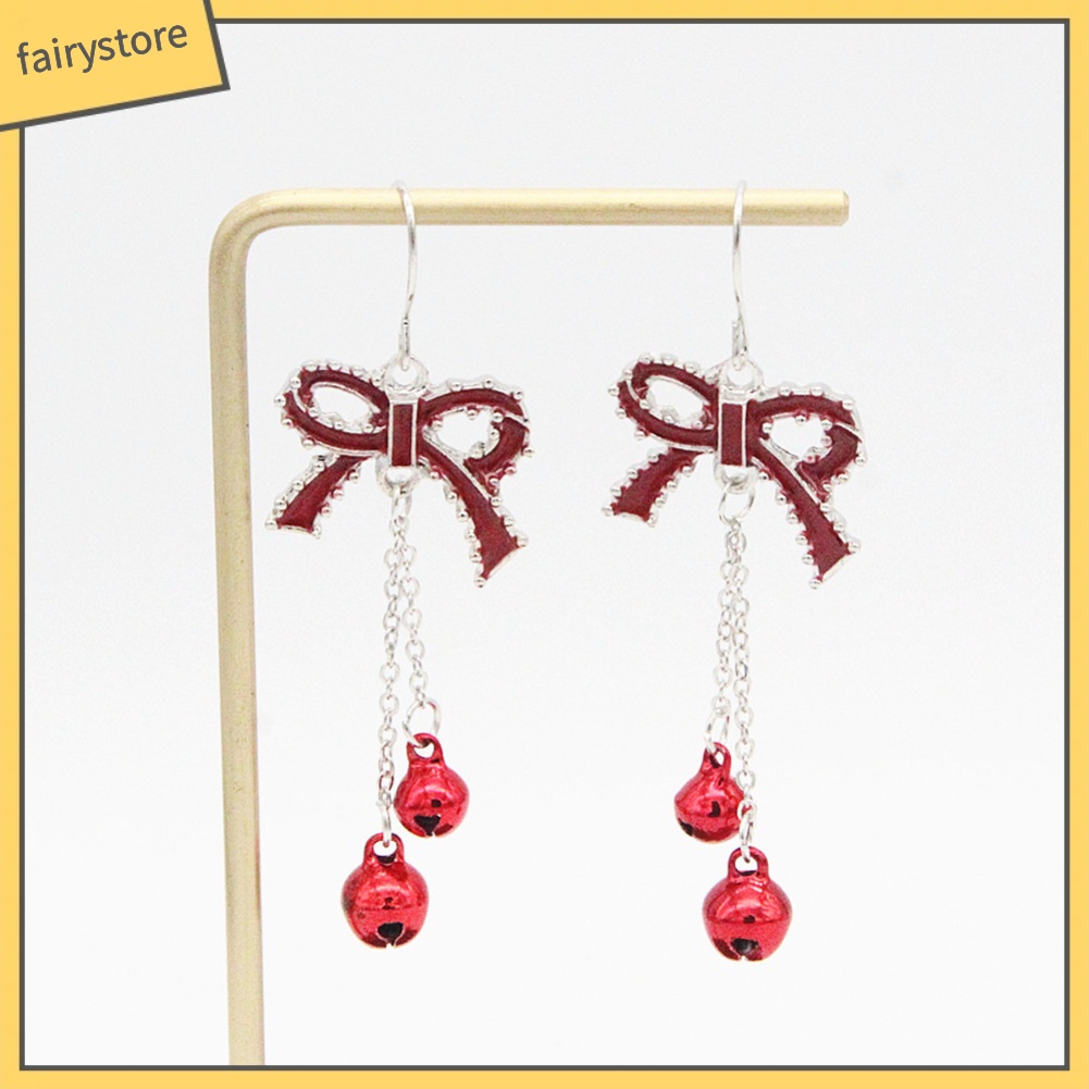 Bông Tai Dáng Dài Hình Nơ / Chuông Thời Trang Cho Nữ