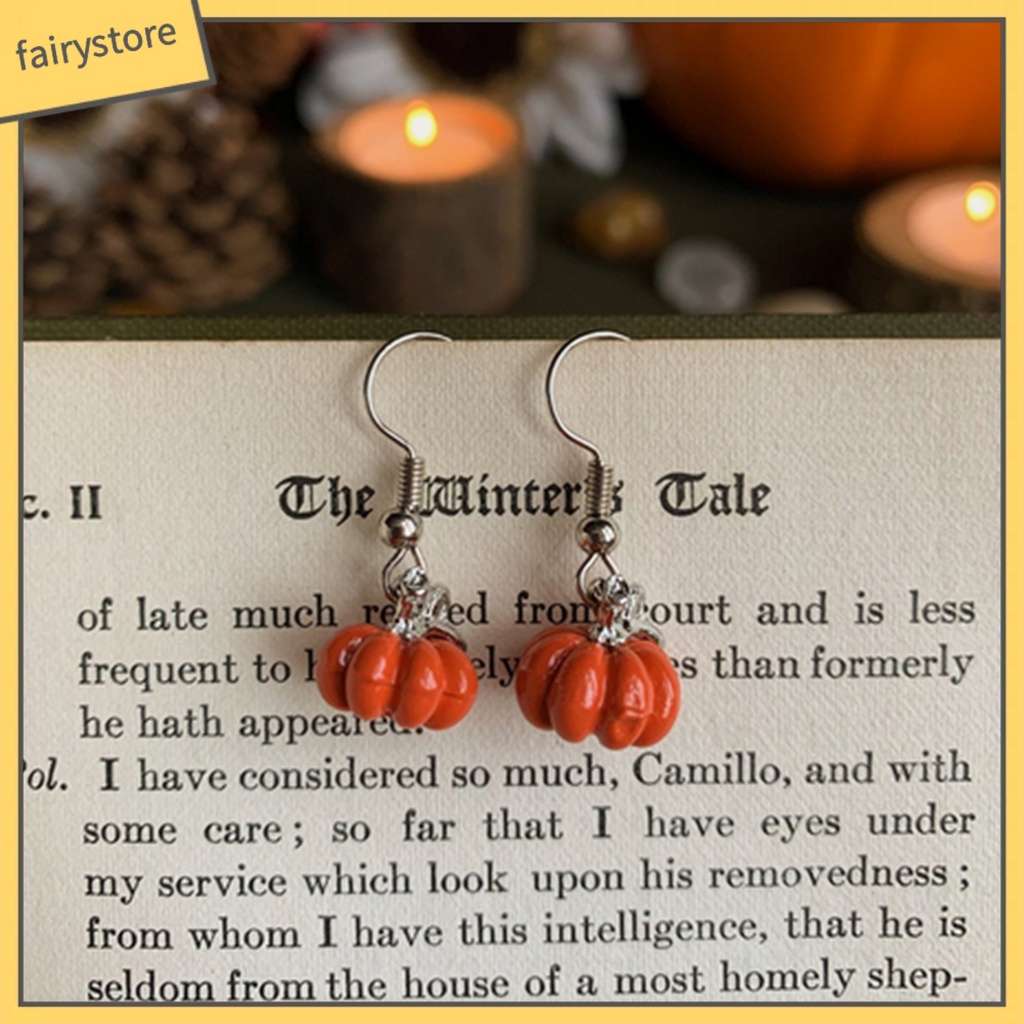 1 Đôi Bông Tai Mạ Bạc Hình Trái Bí Ngô Phong Cách Halloween Thời Trang Cho Nữ