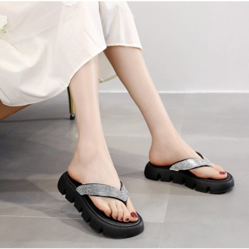 Giày Sandal Đế Dày Đính Đá Thời Trang Mới 2023 Cho Nữ
