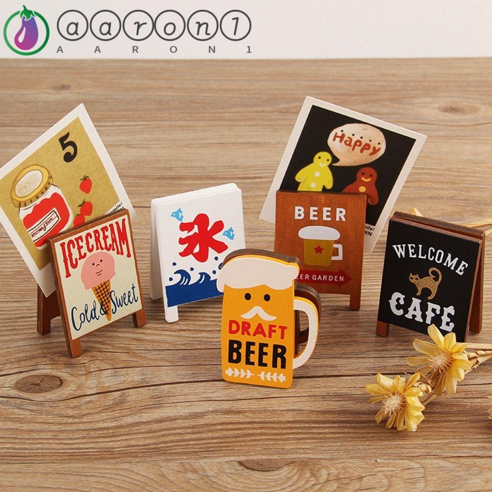 Aaron1 Bảng Đen Mini Bằng Gỗ Dùng Trang Trí Nhà Búp Bê DIY