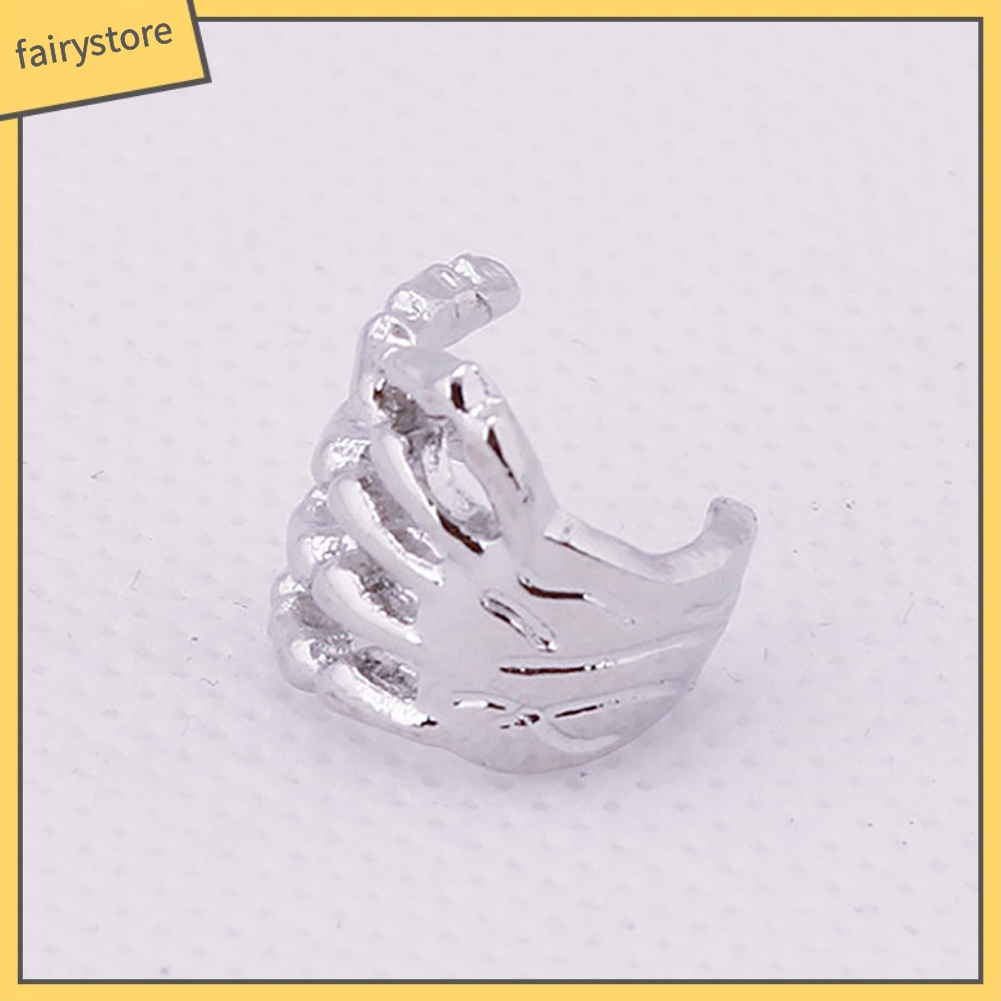 [FRO] 1 Khuyên Tai Kẹp Hình Bộ Xương Bàn Tay Thời Trang Punk