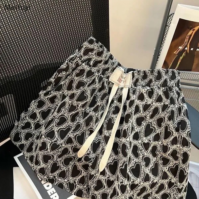 [Meifuyi] Quần Short Thể Thao Ống Rộng Lưng Cao Size Lớn Thời Trang Mùa Hè 2023