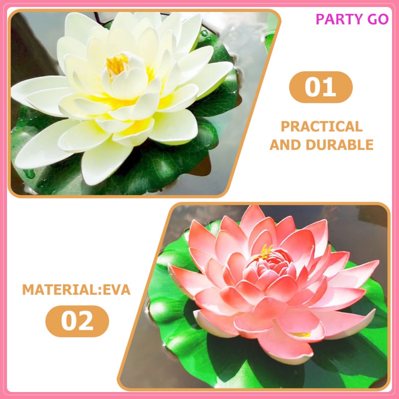 Set 2 Hoa Sen Giả Nổi Trang Trí Bể Cá