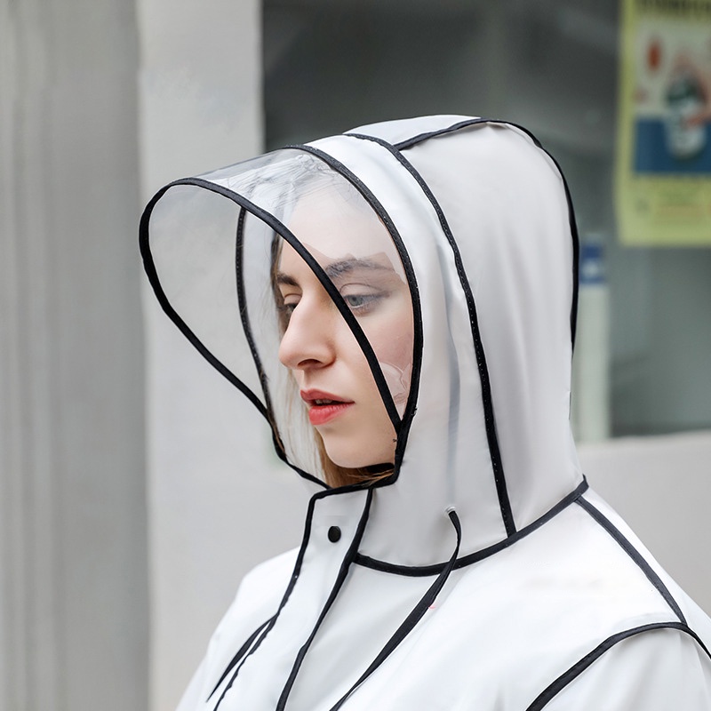 Enlee Áo Mưa EVA; Áo Mưa Đơn Dáng Dài Che Phủ Toàn Diện Chống Mưa Đi Xe Điện Dành Cho Học Sinh Và Người Lái Xe
