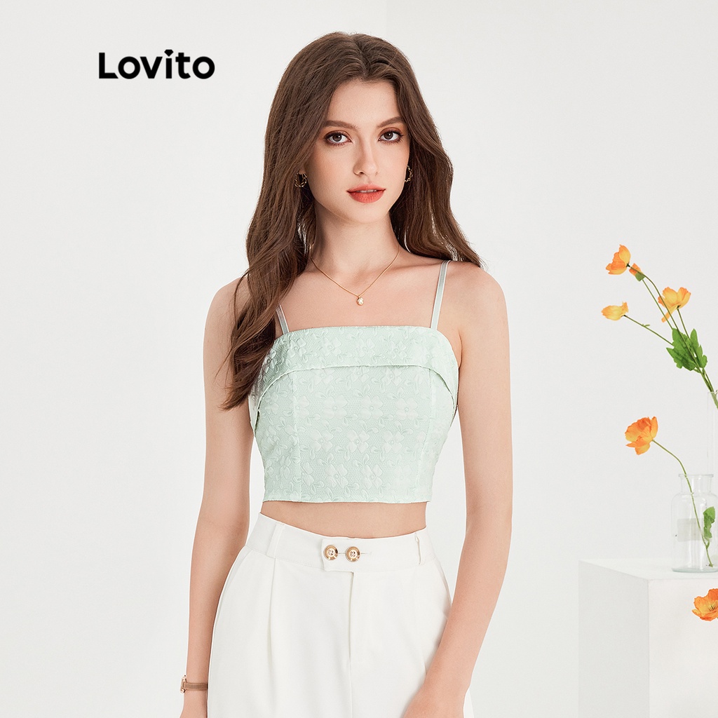 Áo Lovito không tay dây kéo họa tiết hoa thanh lịch cho nữ L51ED065 (Nhiều màu)