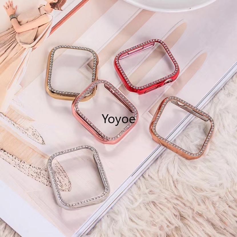 Vỏ Bảo Vệ Đính Kim Cương Cho iWatch Series 6 SE 5 4 3 38MM 42MM 40mm 44mm 49MM Ultra 7 8 41MM 45MM