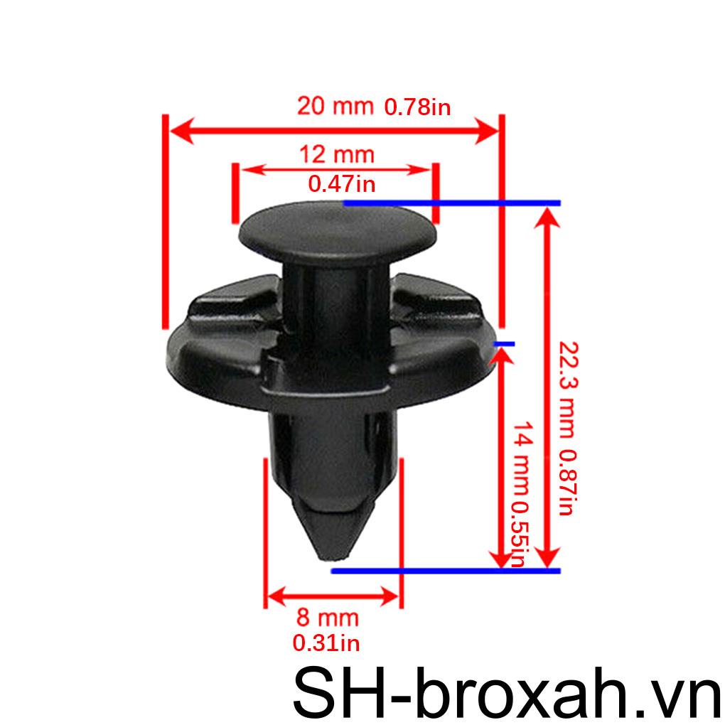 Set 100 Đinh Tán Nhựa 8mm 01553-09321 Chuyên Dụng Cho Xe Hơi