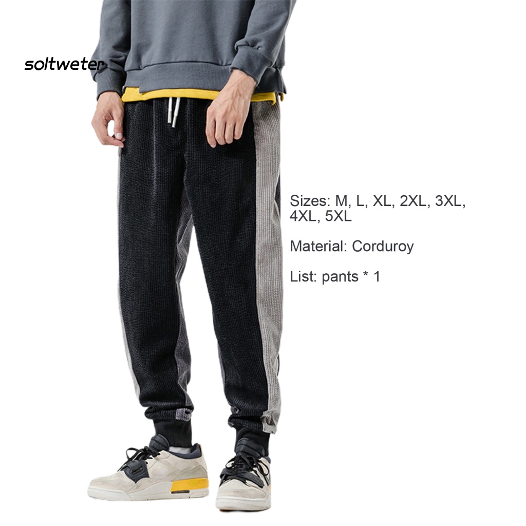 Quần Thể Thao Dày Dặn Giữ Ấm Màu Sắc Tương Phản Thời Trang Thu Đông Cho Nam