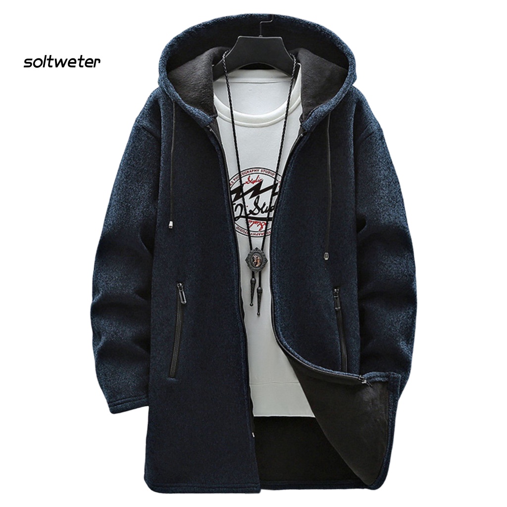Áo Khoác Hoodie Màu Trơn Giữ Ấm Mùa Thu Đông Cho Nam