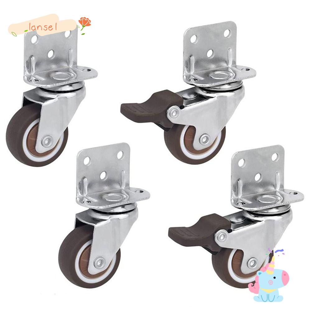 Set 4 Bánh Xe Tải Trọng 150 Lbs Có Phanh Đĩa TPR Dành Cho Đồ Nội Thất