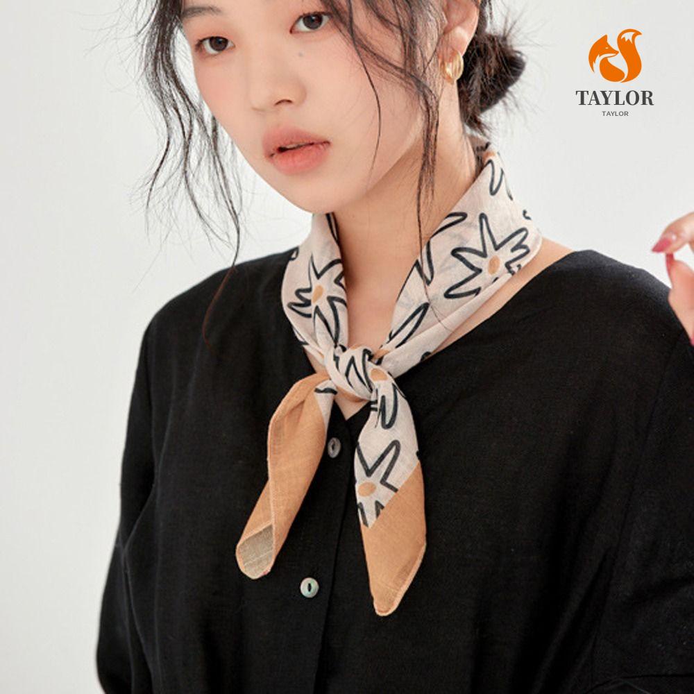 Taylor1 Khăn Choàng Cổ Vuông Họa Tiết Hoa Vintage Thời Trang Mùa Hè Cho Nữ