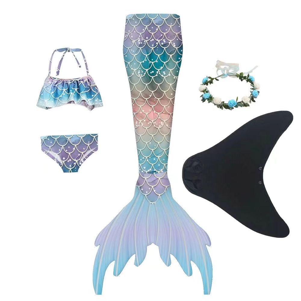 Bộ Đồ Bơi Đuôi Nàng Tiên Cá Bằng Silicone Cho Trẻ Em Và Người Lớn