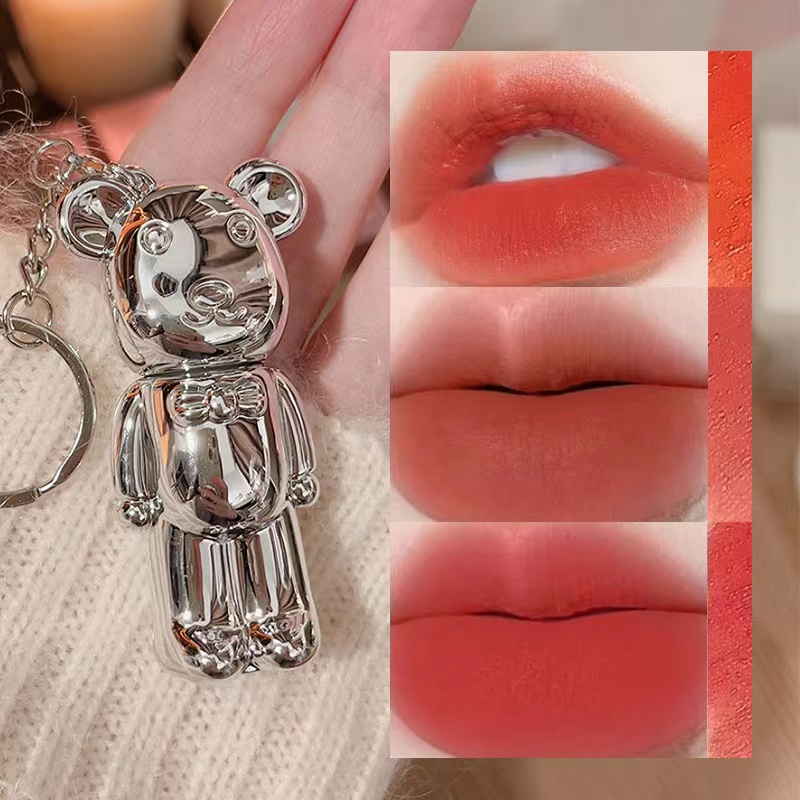 Son Môi Dưỡng Ẩm Lâu Trôi Chống Thấm Nước Không Dễ Phai Màu Thiết Kế Hình Gấu Dễ Thương