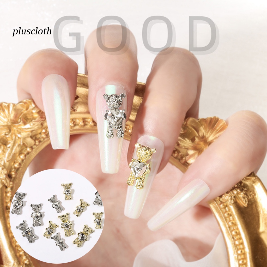 Túi 20 Phụ Kiện Trang Trí Móng Tay Hình Gấu 3D Dễ Thương