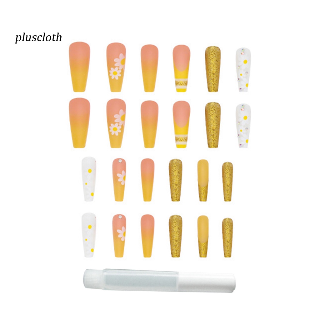 1 Bộ Móng Tay Giả Dạng Nhấn Kèm Keo Dán Có Thể Tháo Rời Cho Salon