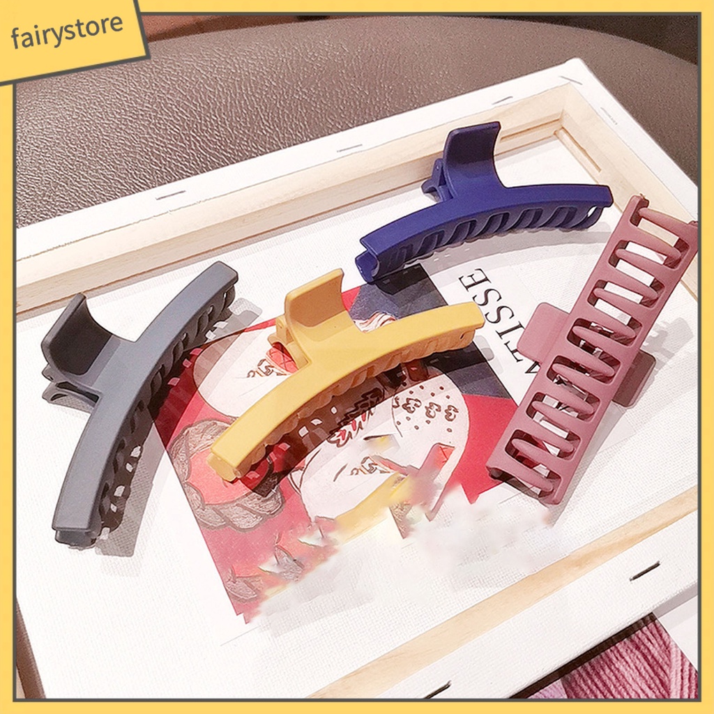 Kẹp Tóc Càng Cua Lớn Bằng Nhựa Màu Trơn Chống Trượt