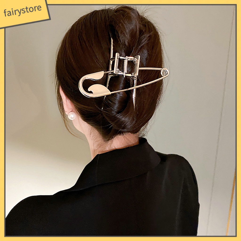 1 Bộ Kẹp Tóc Càng Cua Lớn Màu Trơn Chống Gỉ Trang Trí Tóc Đuôi Ngựa