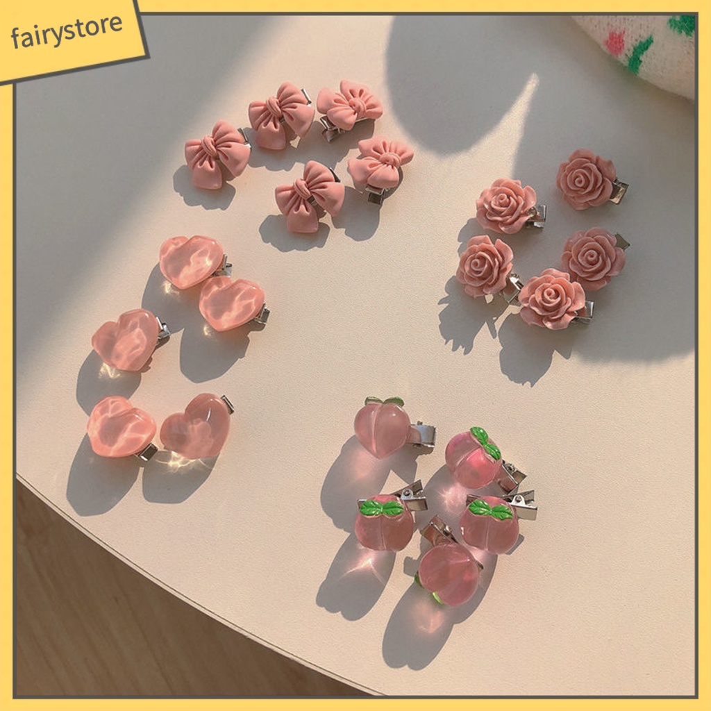 Kẹp Tóc Hình Quả Đào Bằng Thép Không Gỉ Gọn Nhẹ Tái Sử Dụng Được