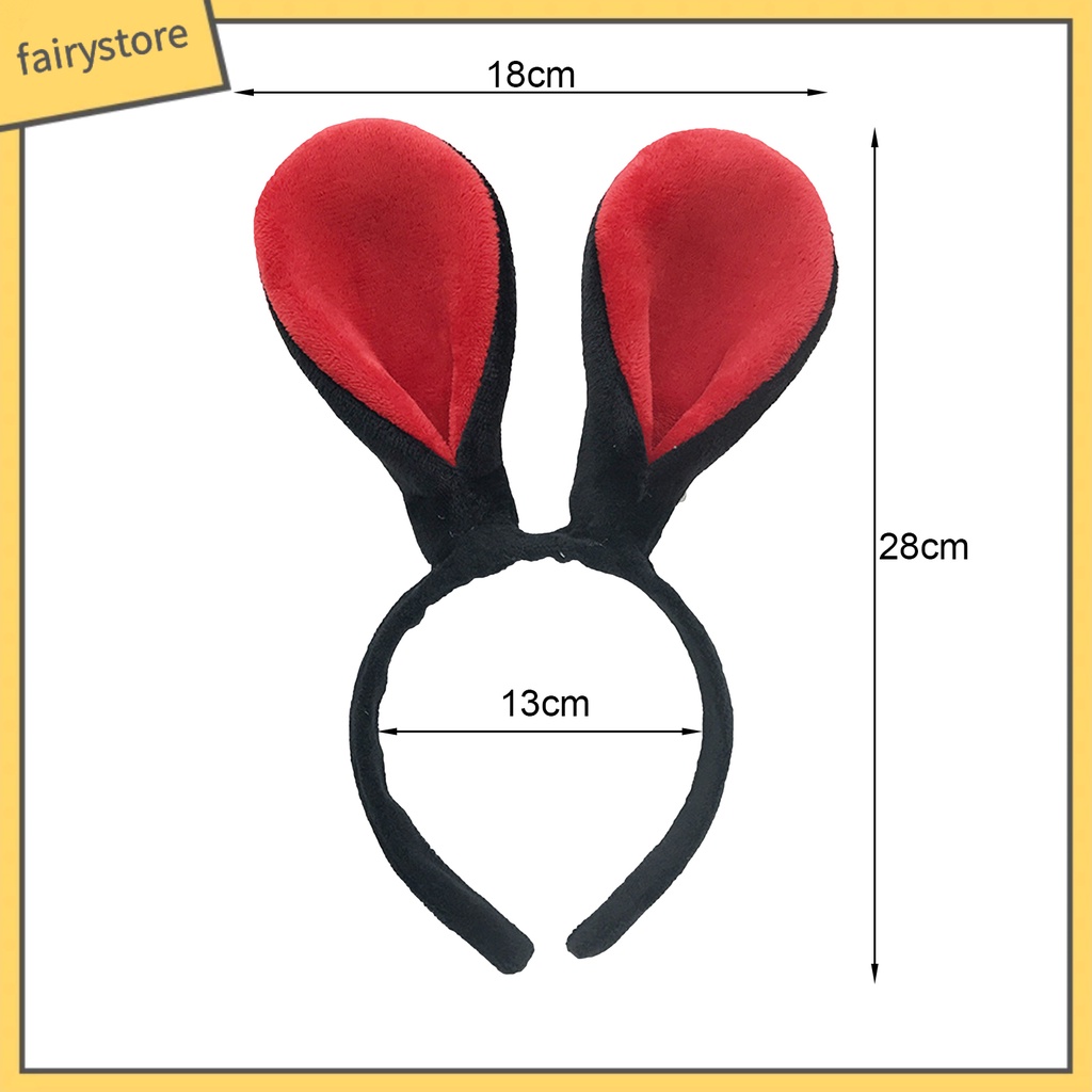 Băng Đô Cài Tóc Tai Thỏ Nhồi Bông Hoạt Hình Co Giãn Vui Nhộn