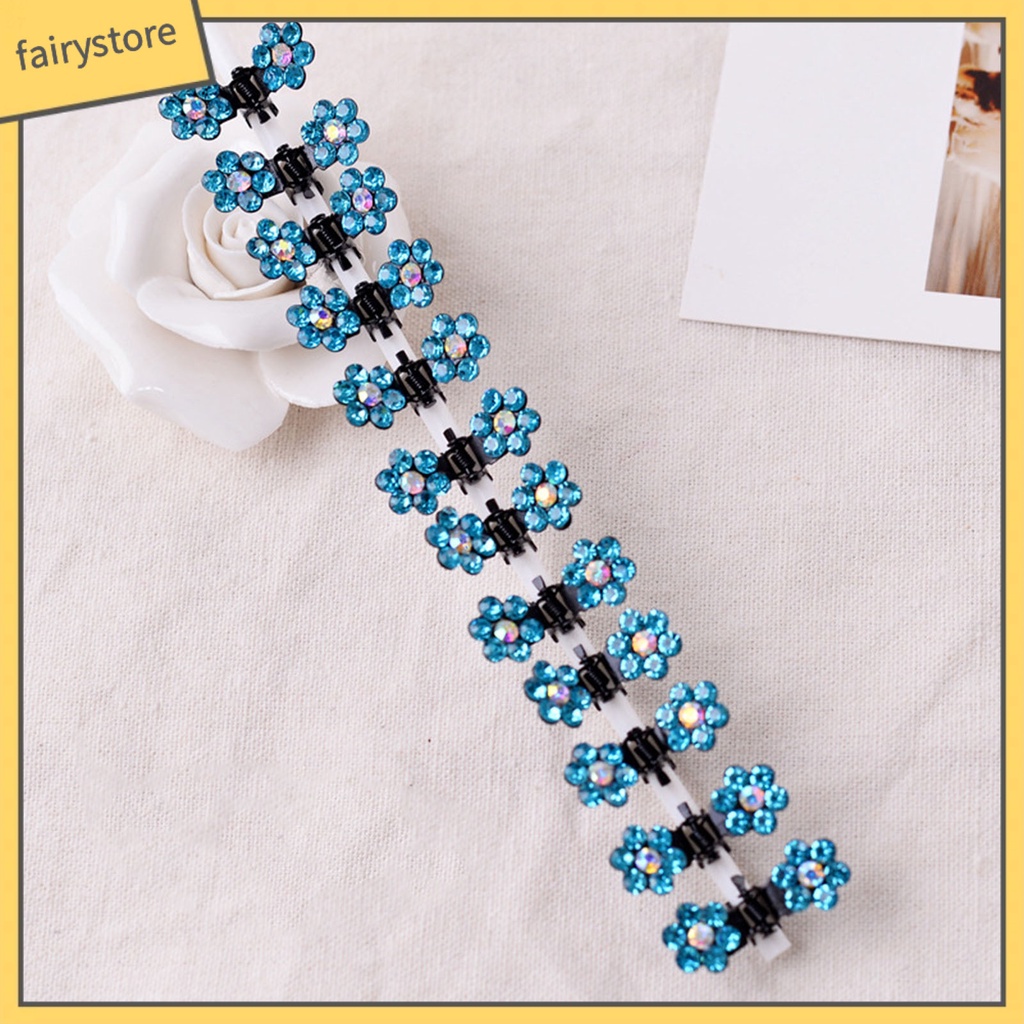 Set 12 Kẹp Tóc Hình Hoa Đính Đá Thời Trang Cho Nữ