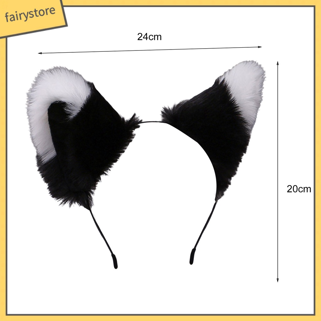 Băng Đô Tai Mèo Bông Chống Trượt Hóa Trang Lolita Dễ Thương Cho Nữ