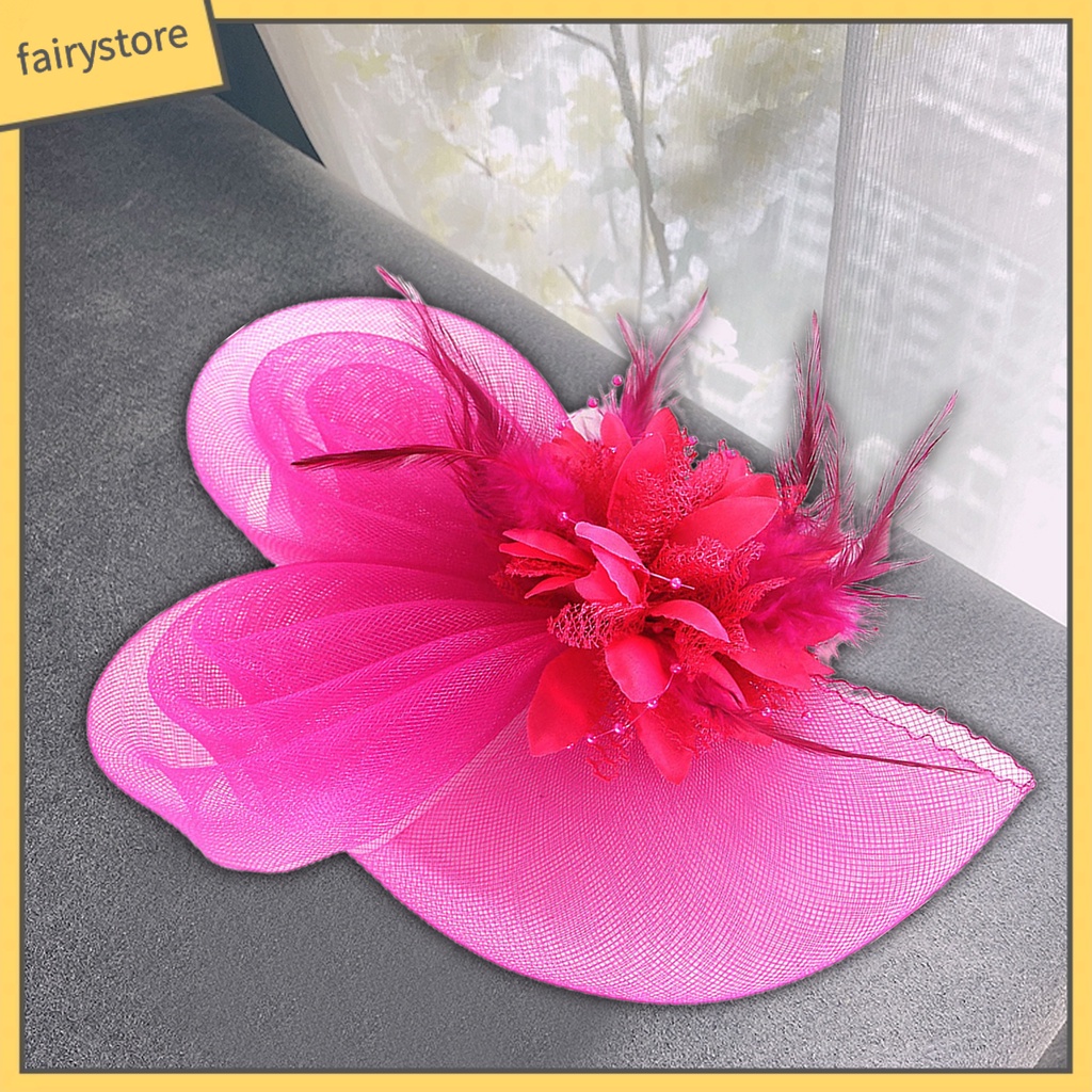 Mũ Tai Thỏ Phối Lưới Đính Lông Vũ Phong Cách Retro Thanh Lịch Dành Cho Cô Dâu