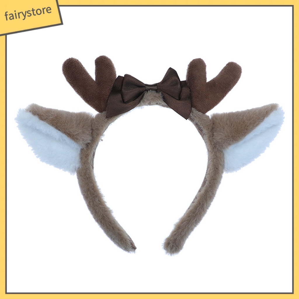 [FRO] Băng Đô Cài Tóc Tai Hươu Bông Ruy Băng Tích Hợp Giá Đỡ Hình Tai Động Vật Hóa Trang Tiệc Halloween / Giá