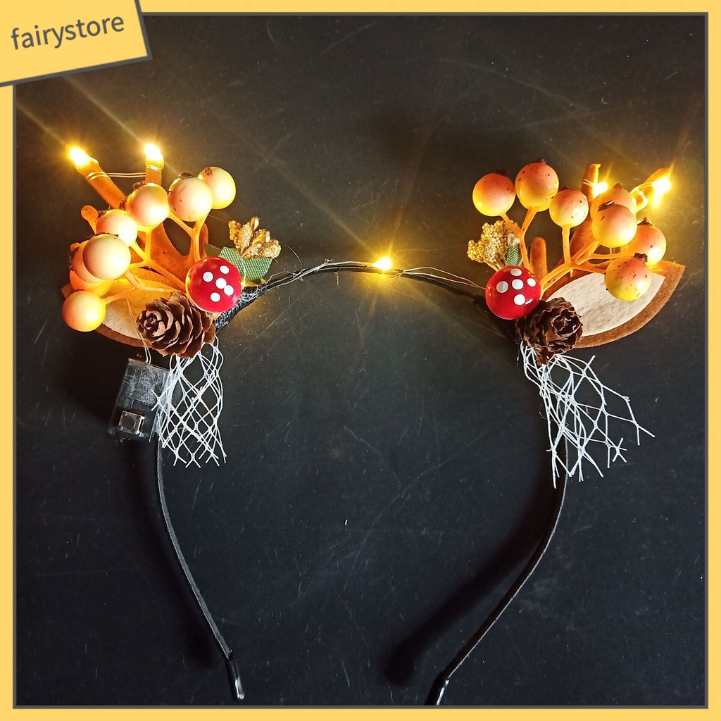 Băng Đô Cài Tóc Hình Sừng Hươu Có Đèn LED Phát Sáng Độc Đáo