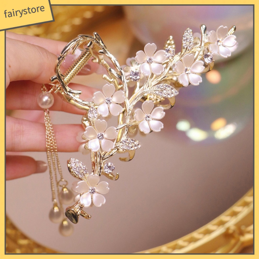 Kẹp Tóc Càng Cua Đính Ngọc Trai Giả Thanh Lịch Cho Nữ