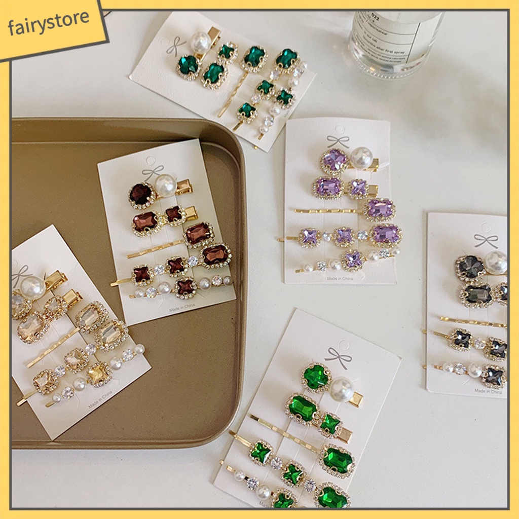 Set 5 Kẹp Tóc Đính Ngọc Trai Giả Lấp Lánh Thanh Lịch Dành Cho Nữ