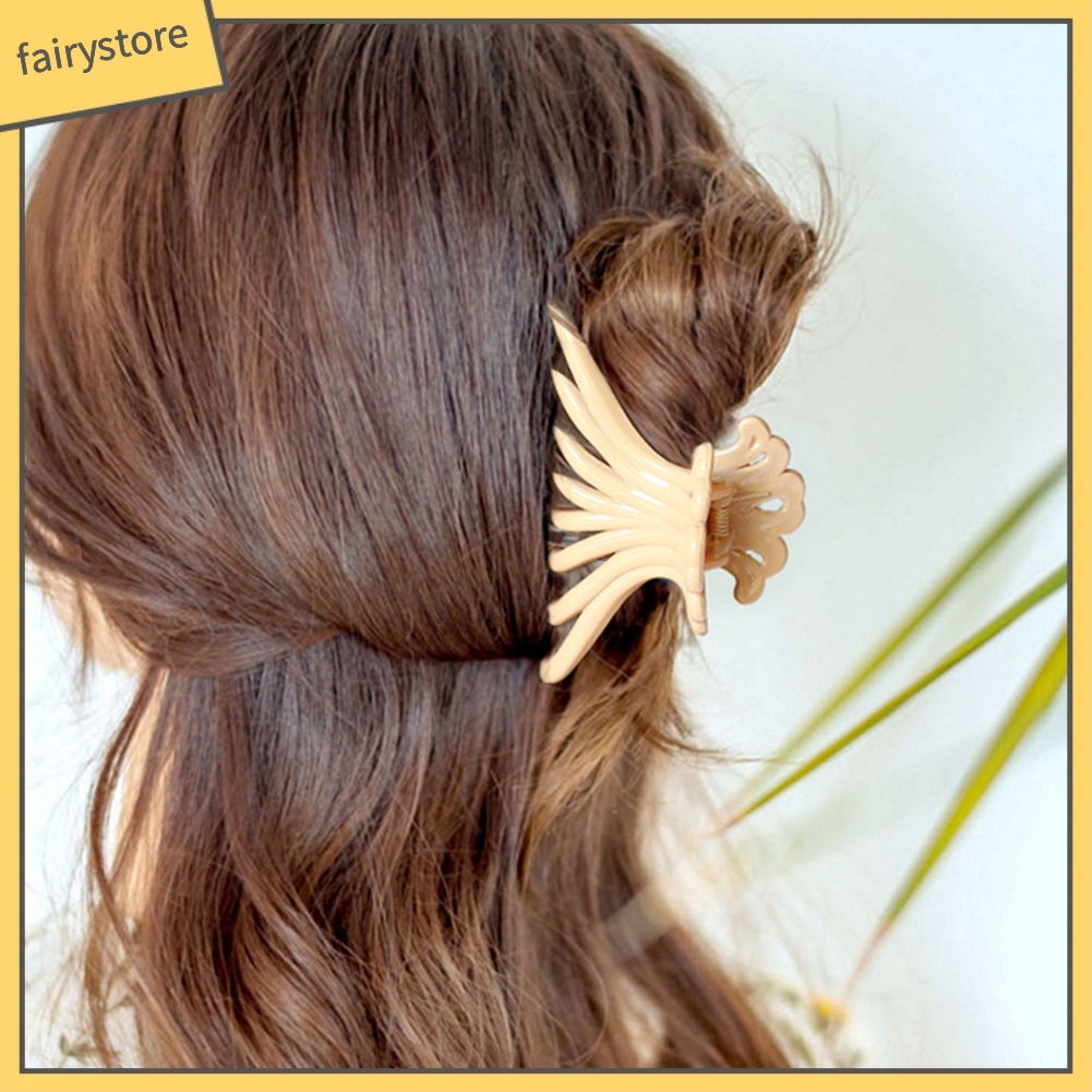 Kẹp Tóc Càng Cua Bằng Nhựa Màu Trơn Thời Trang Cho Nữ