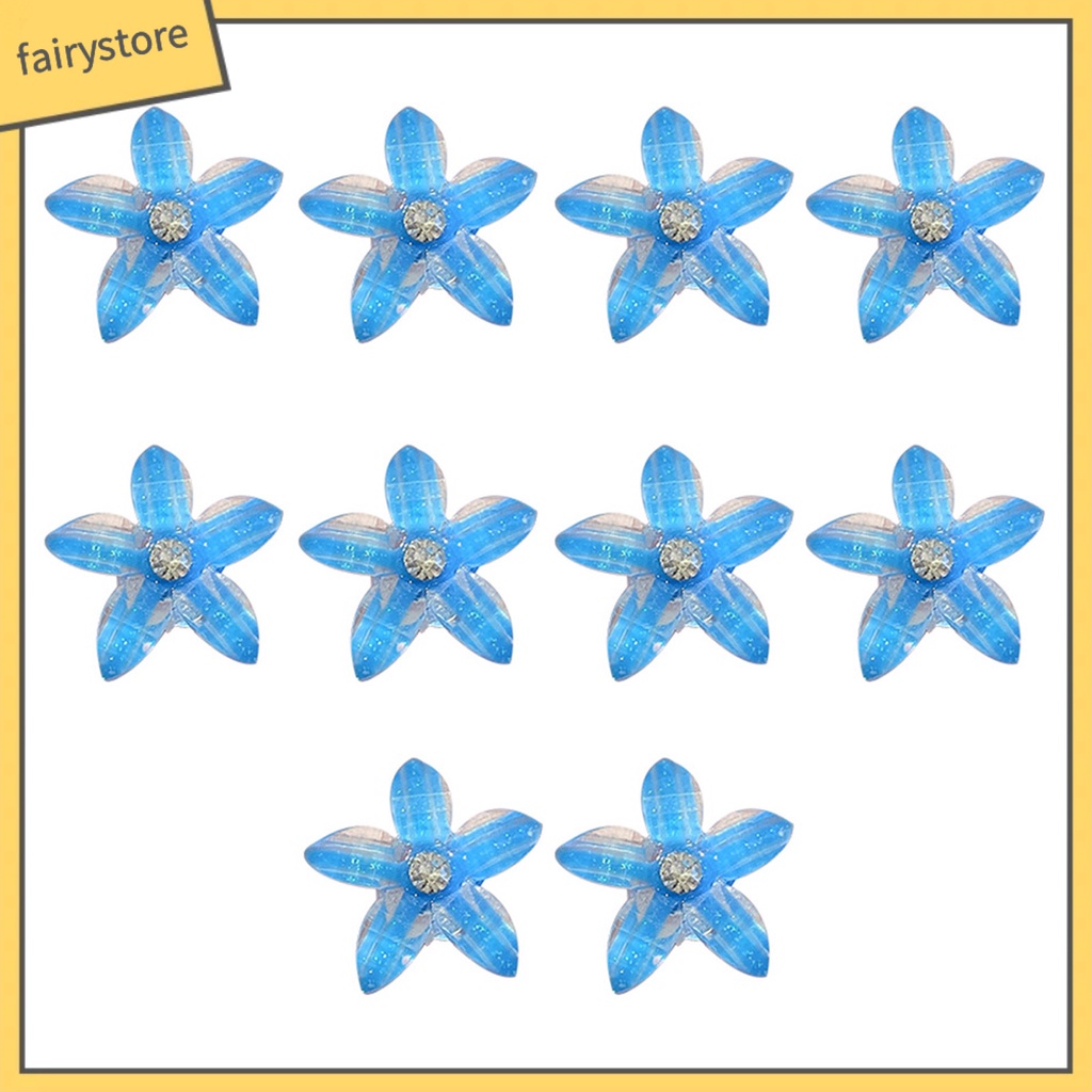 Set 10 Kẹp Tóc Mini Chống Trượt Màu Sắc Đơn Giản Hình Bông Hoa Xinh Xắn