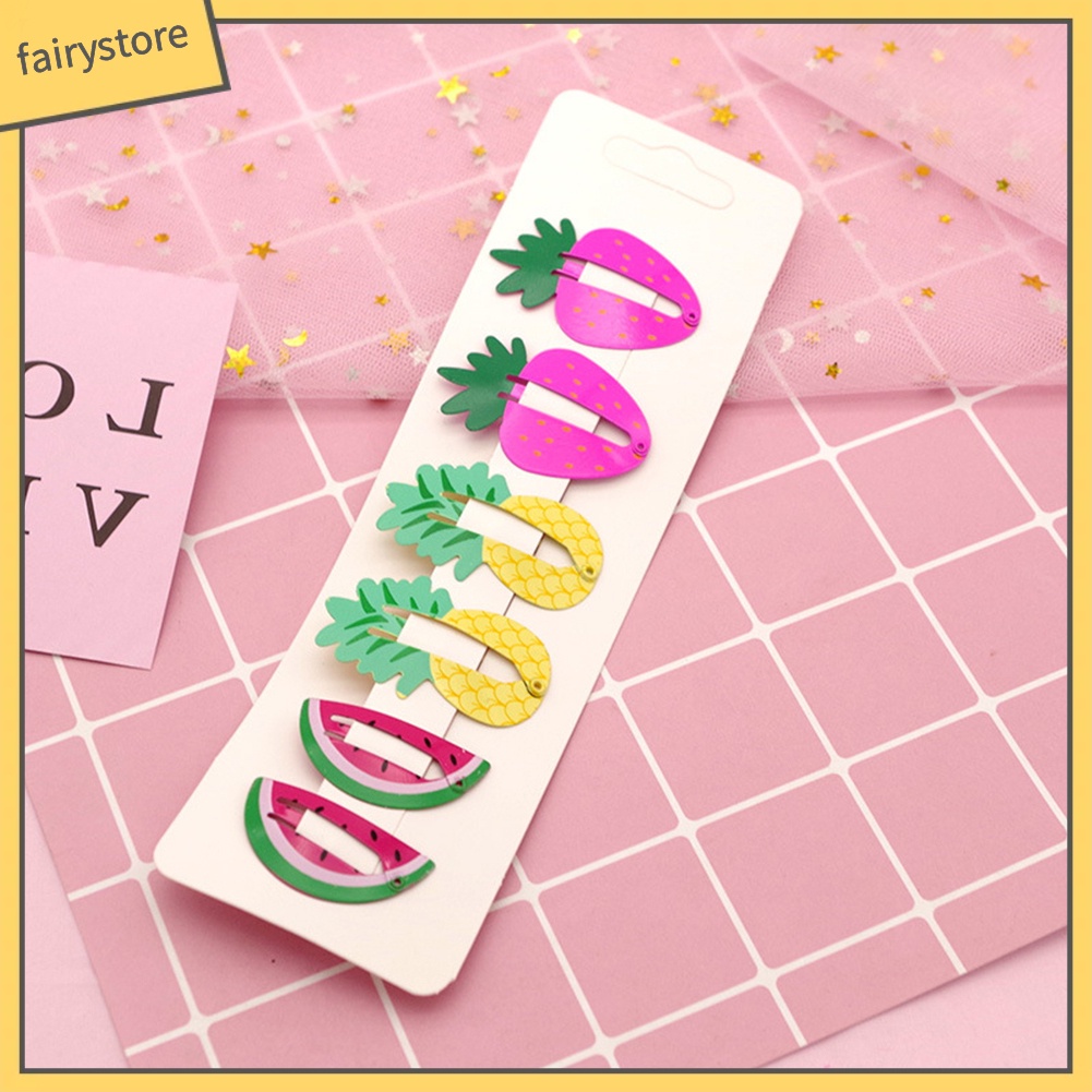 Set 6 Kẹp Tóc Hình Trái Cây Dễ Thương Cho Bé Gái