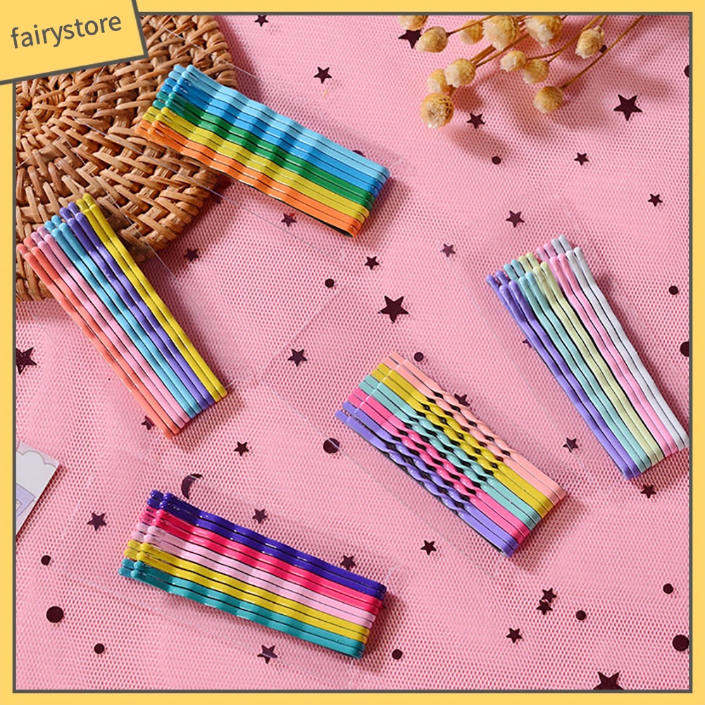 Set 10 Kẹp Tóc Lượn Sóng Màu Cầu Vồng Cho Nữ